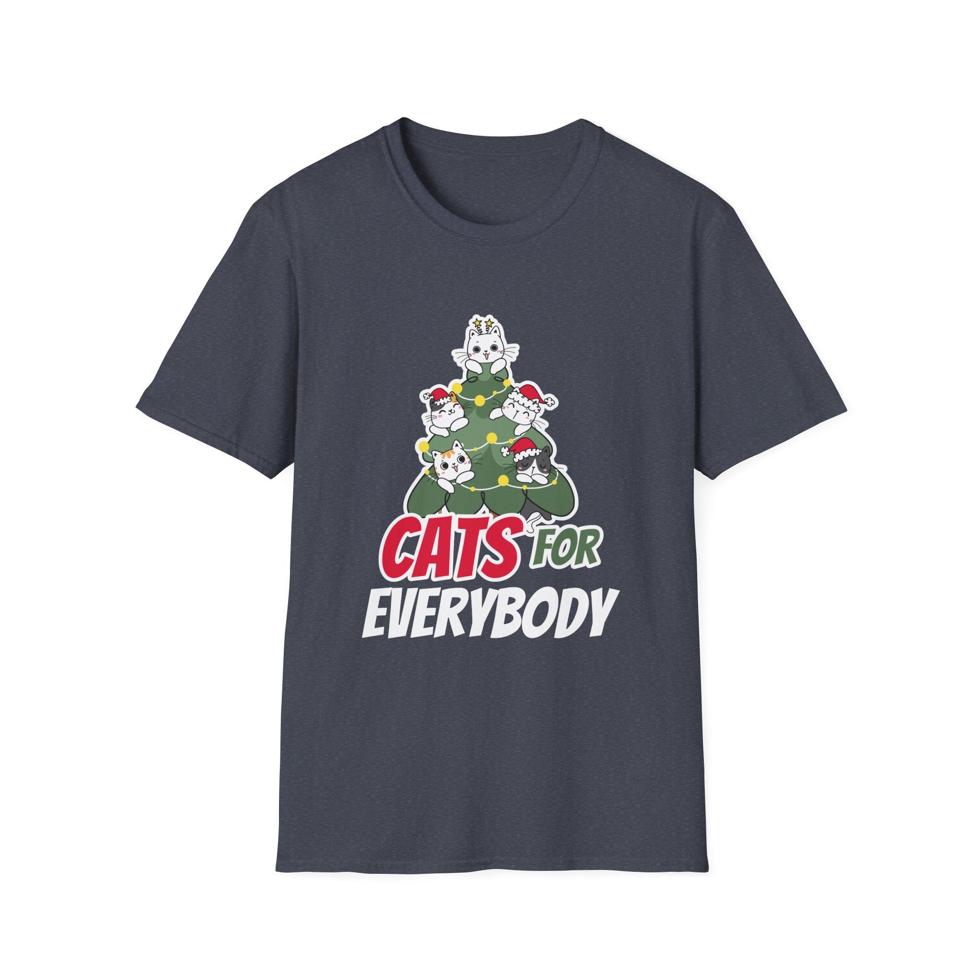 Cats For Everybody Christmas Cat Funny Xmas Women Santa Unisex T-Shirt