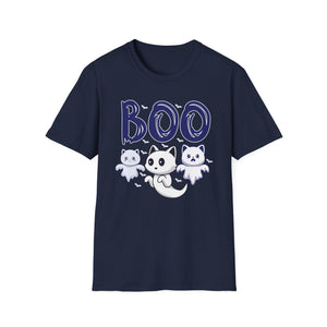 Boo Ghost Cats T-Shirt — Cute Halloween Kittens Graphic Tee
