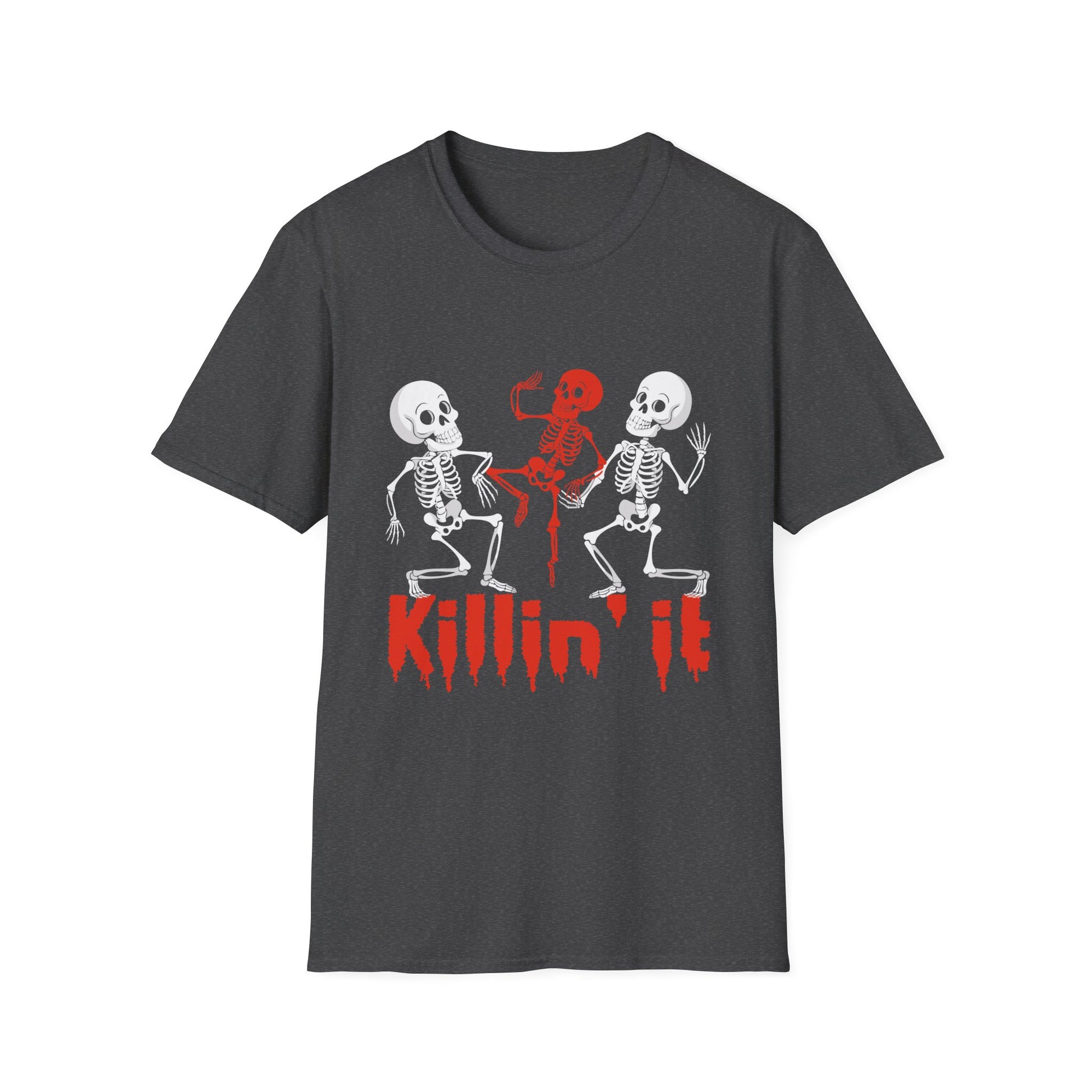 Killin It Funny Halloween Vibes Dancing Skeleton Halloween TeeUnisex Softstyle T-Shirt
