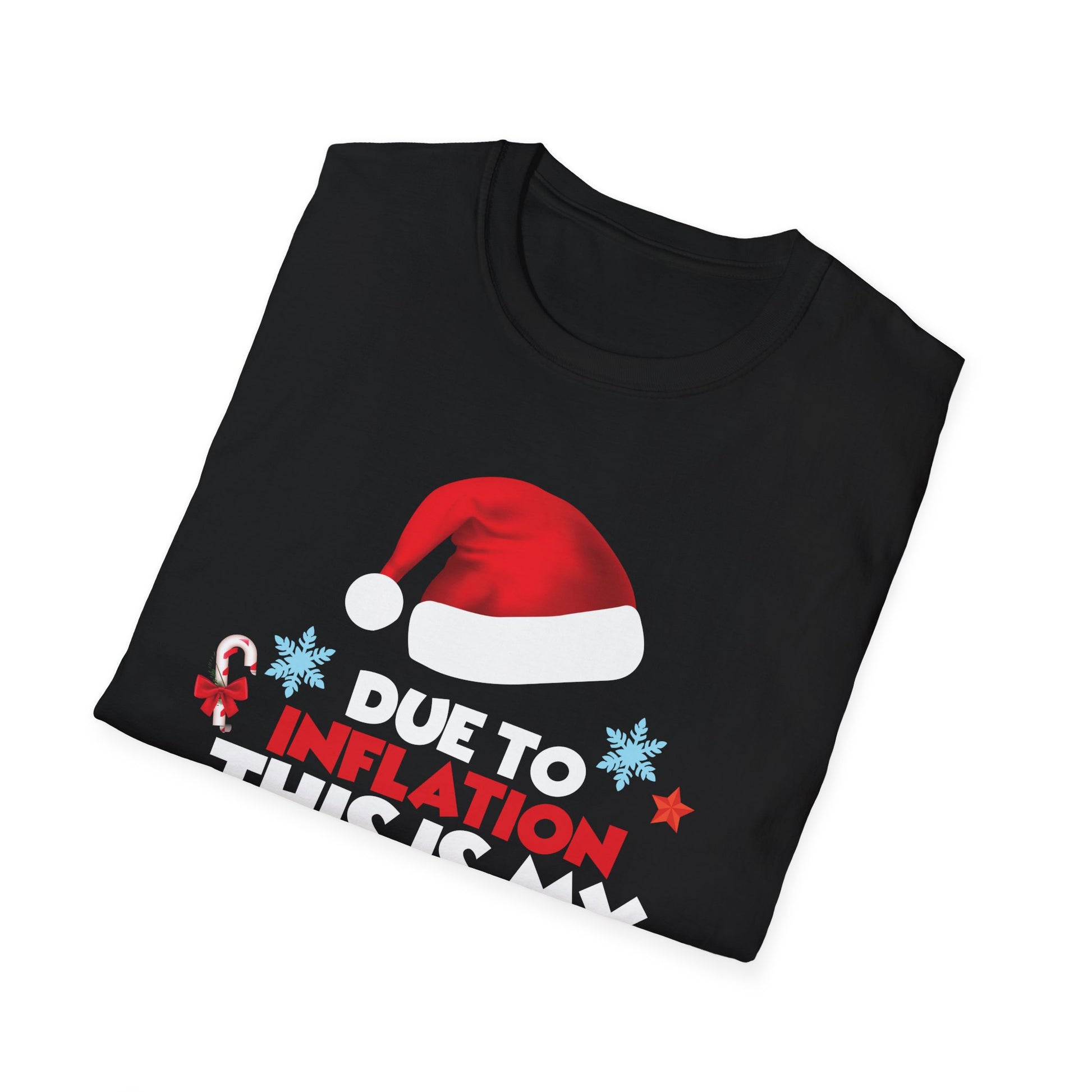 Funny Christmas T‑Shirt — “Due to Inflation This Is My Ugly Christmas Sweater”