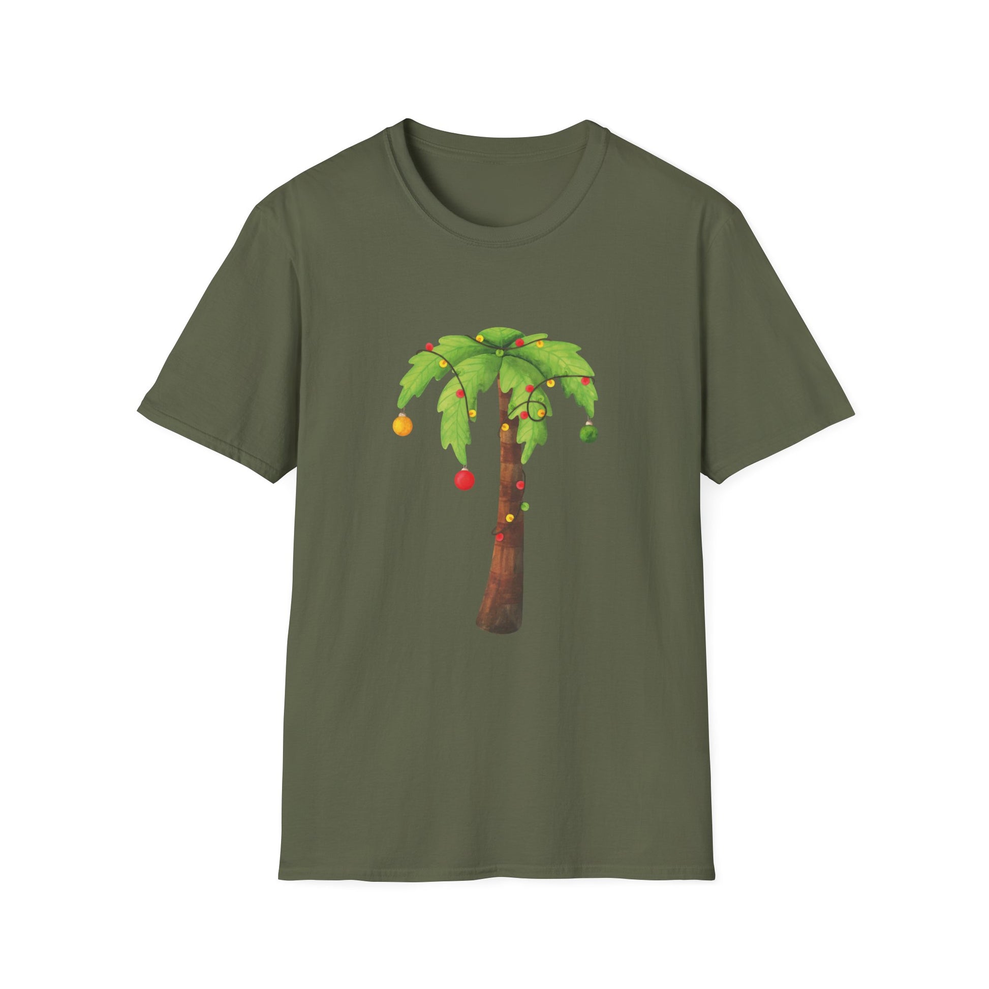 Palm Tree Ornament Graphic Tee — Tropical Holiday Palm Shirt