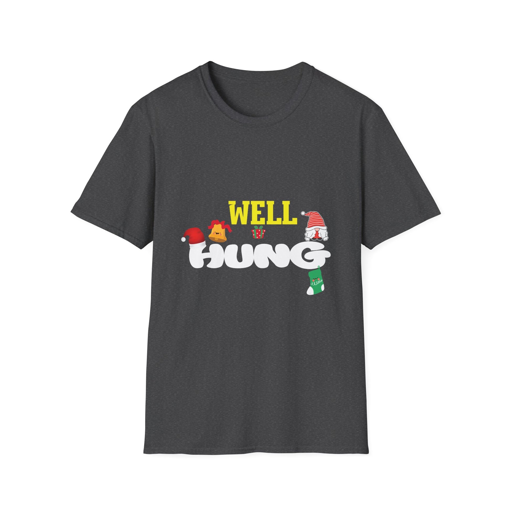 Naughty Christmas_ Well Hung_ Inappropriate Christmas_ Ugly Unisex Softstyle T-Shirt