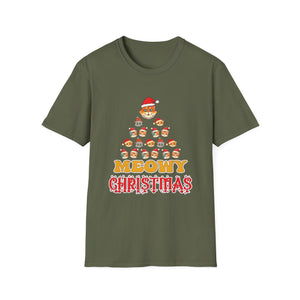 Meowy Christmas T-Shirt — Cute Santa Cat Holiday Tee