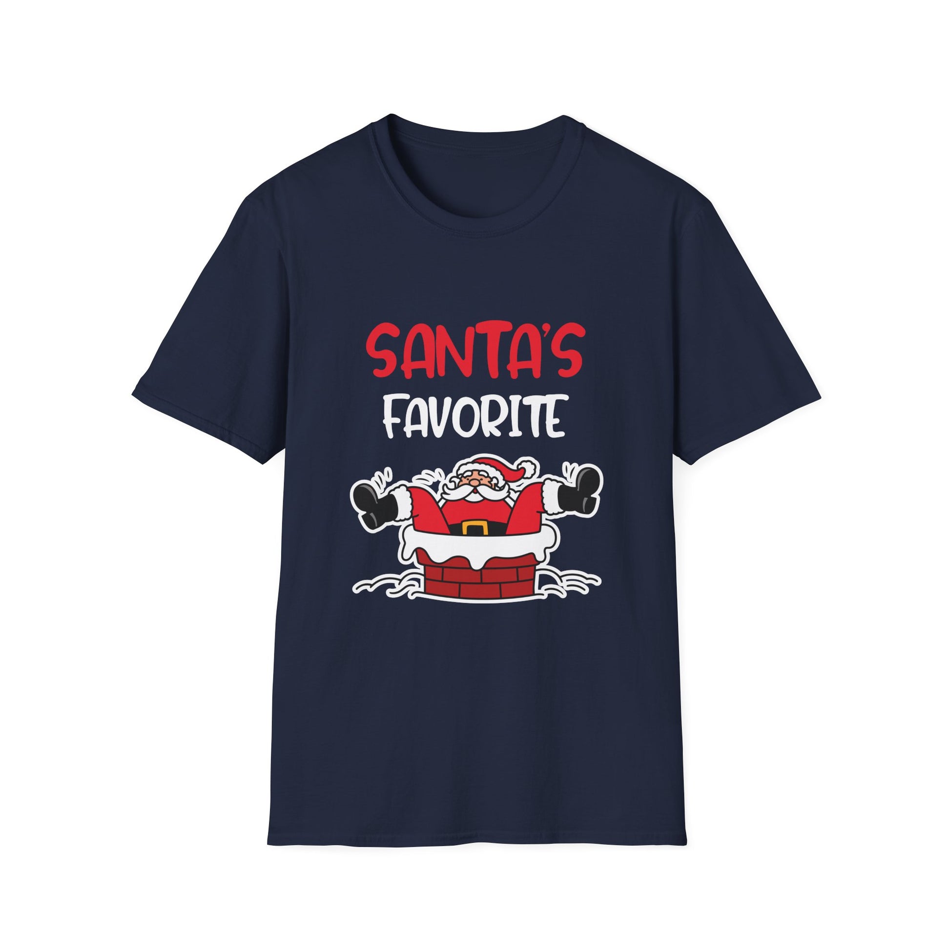 Santa's Favorite T-Shirt — Funny Christmas Tee with Santa in Chimney