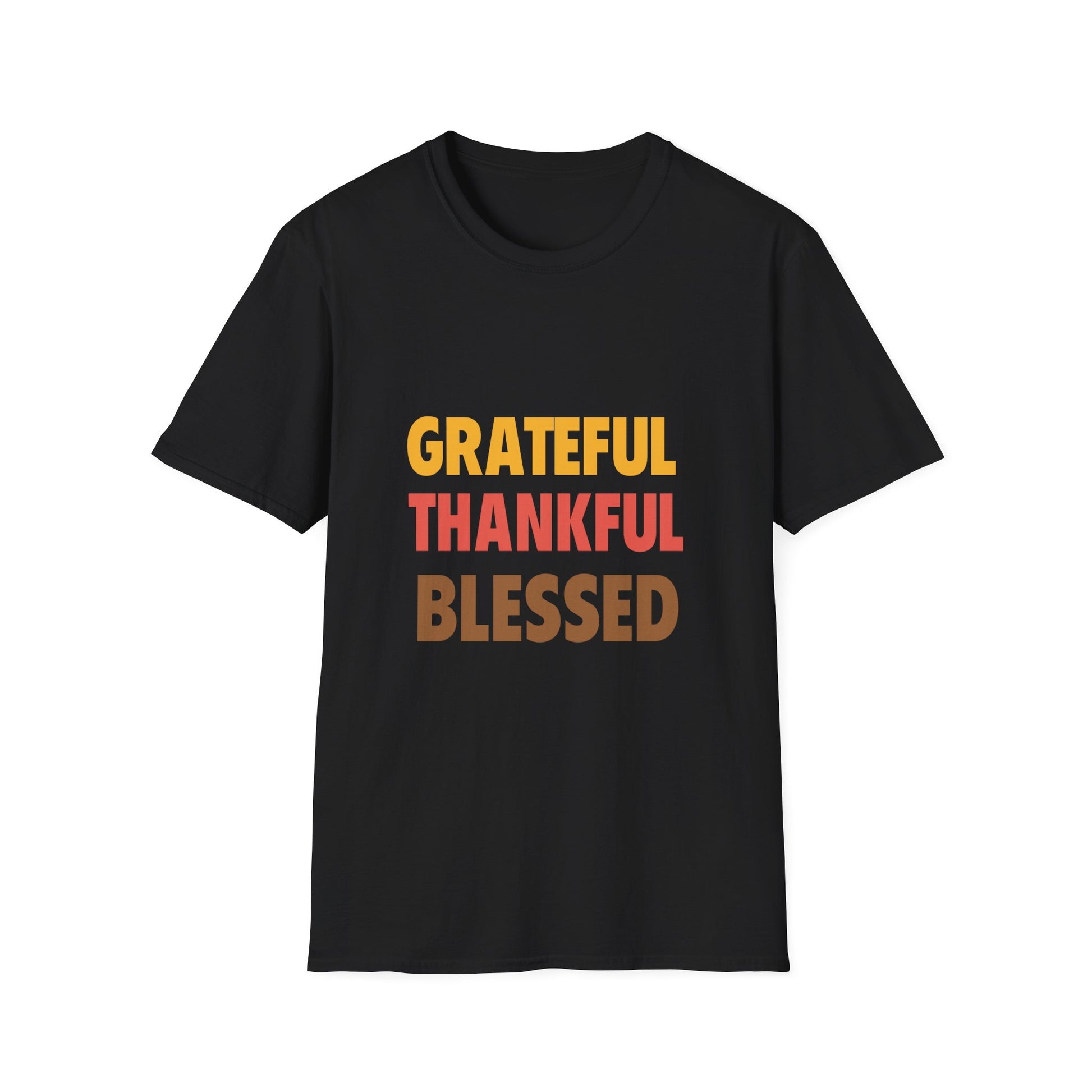 Grateful Thankful Blessed T-Shirt — Thanksgiving Fall Holiday Tee