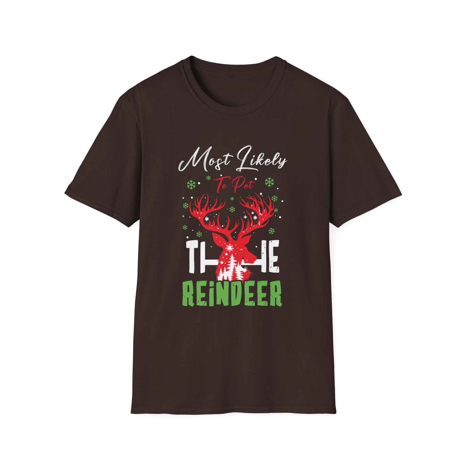 Most Likely To Pet The Reindeer Funny Christmas 2023 T-Shirt
