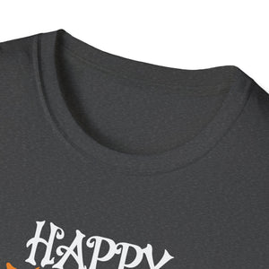 Halloween Birthday T-Shirt – “Happy Halloween And Yes It’s My Birthday” Pumpkin & Witch Tee