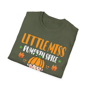 Little Miss Pumpkin Spice Kids T-Shirt — Cute Halloween Fall Pumpkin Tee