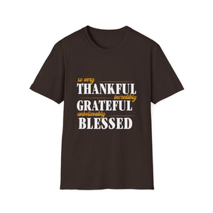 Thankful Grateful Blessed T-Shirt — Inspirational Thanksgiving Tee