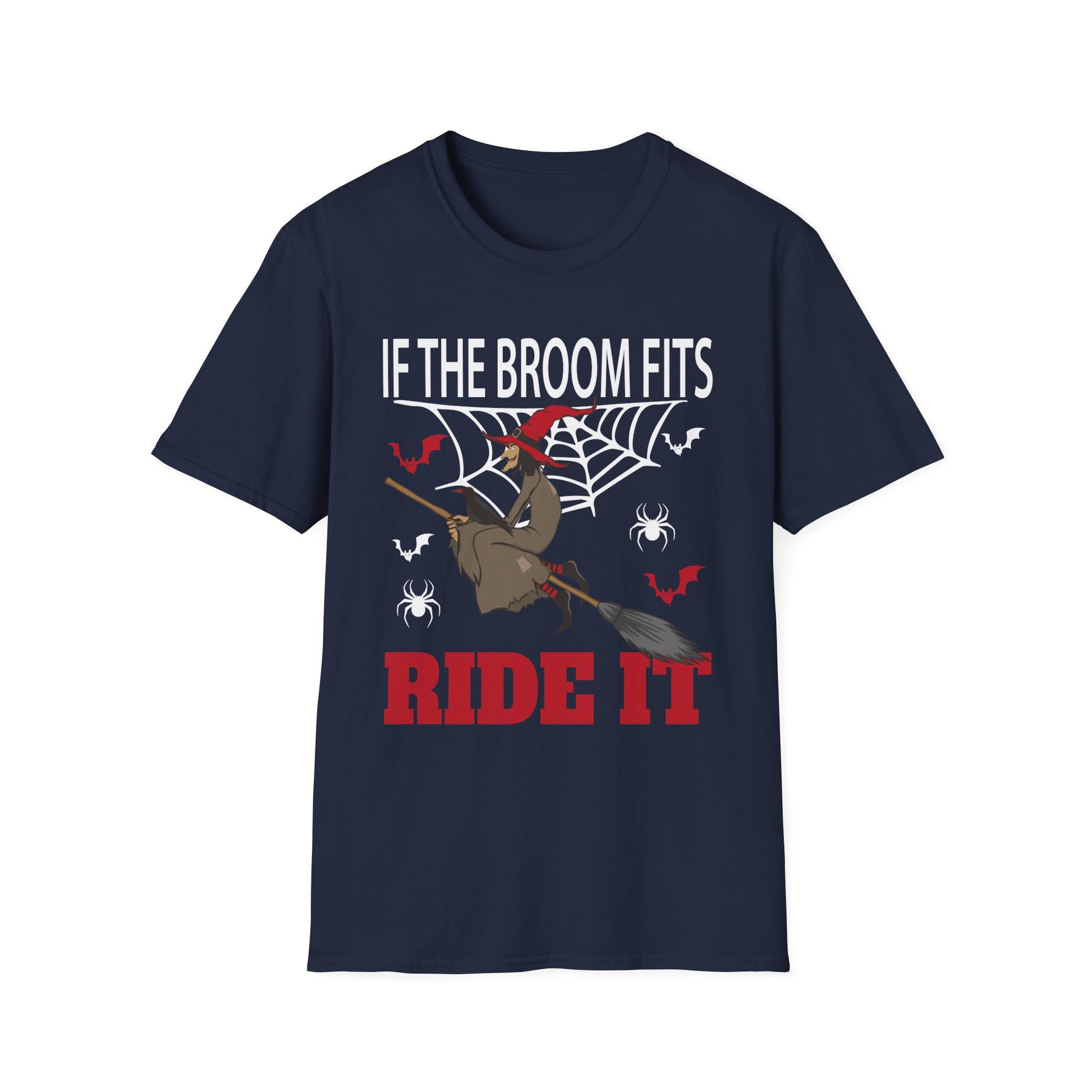 If The Broom Fits Ride It Halloween Outfit - Halloween Witch Tee Unisex Softstyle T-Shirt