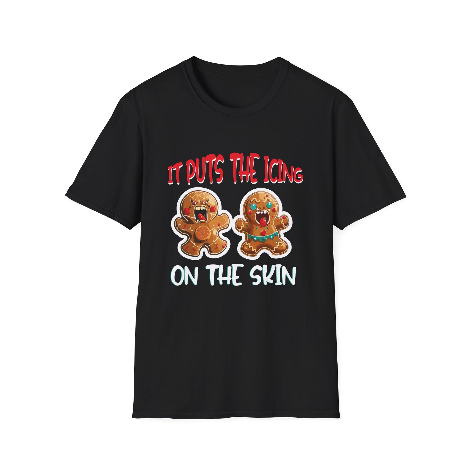 Gingerbread Horror T-Shirt — "It Puts the Icing on the Skin" Christmas Tee