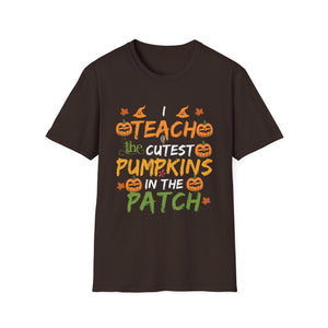 Teacher Halloween T-Shirt – “I Teach the Cutest Pumpkins in the Patch” Fall Tee