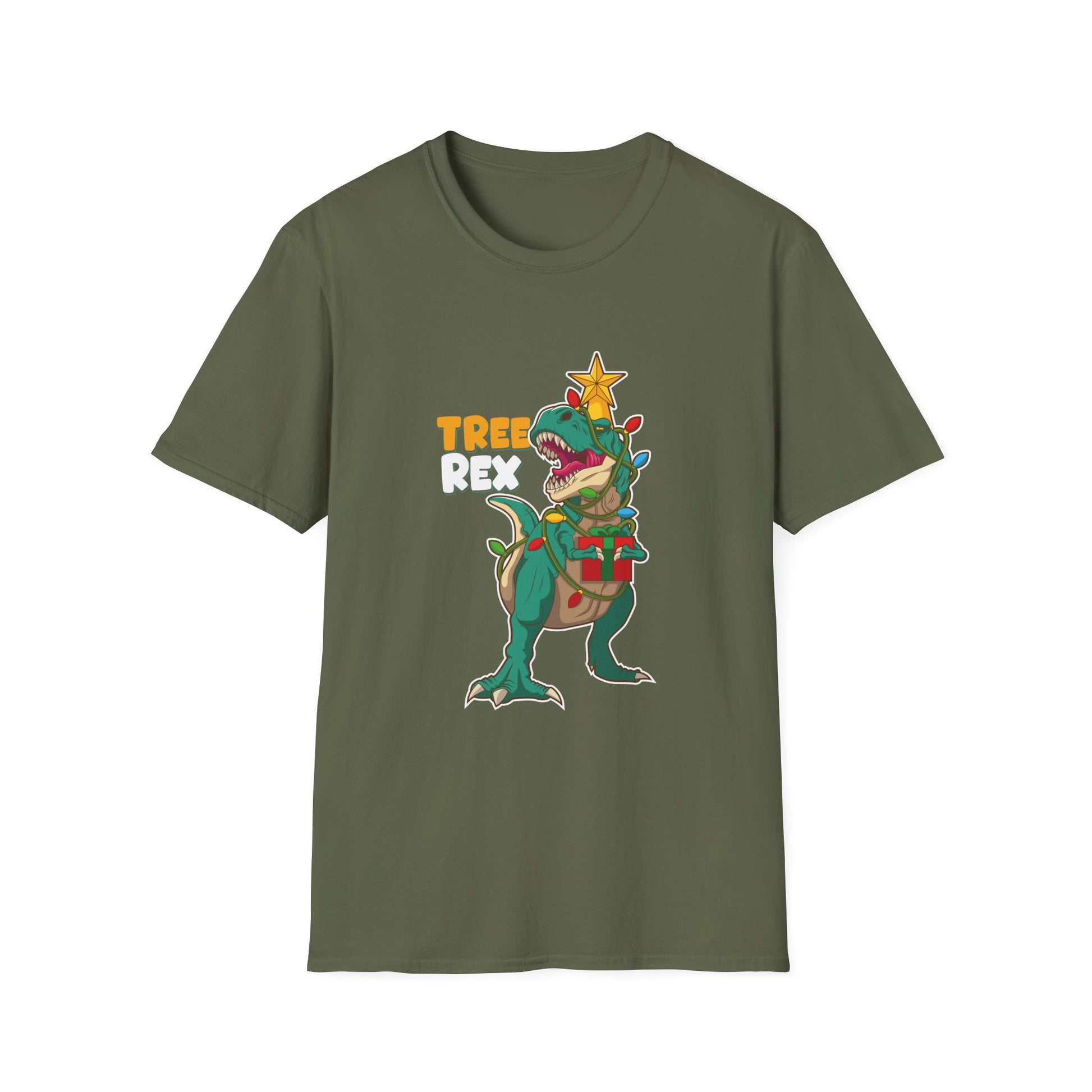 T-Shirt — "Tree Rex" Funny Christmas Dinosaur Tee