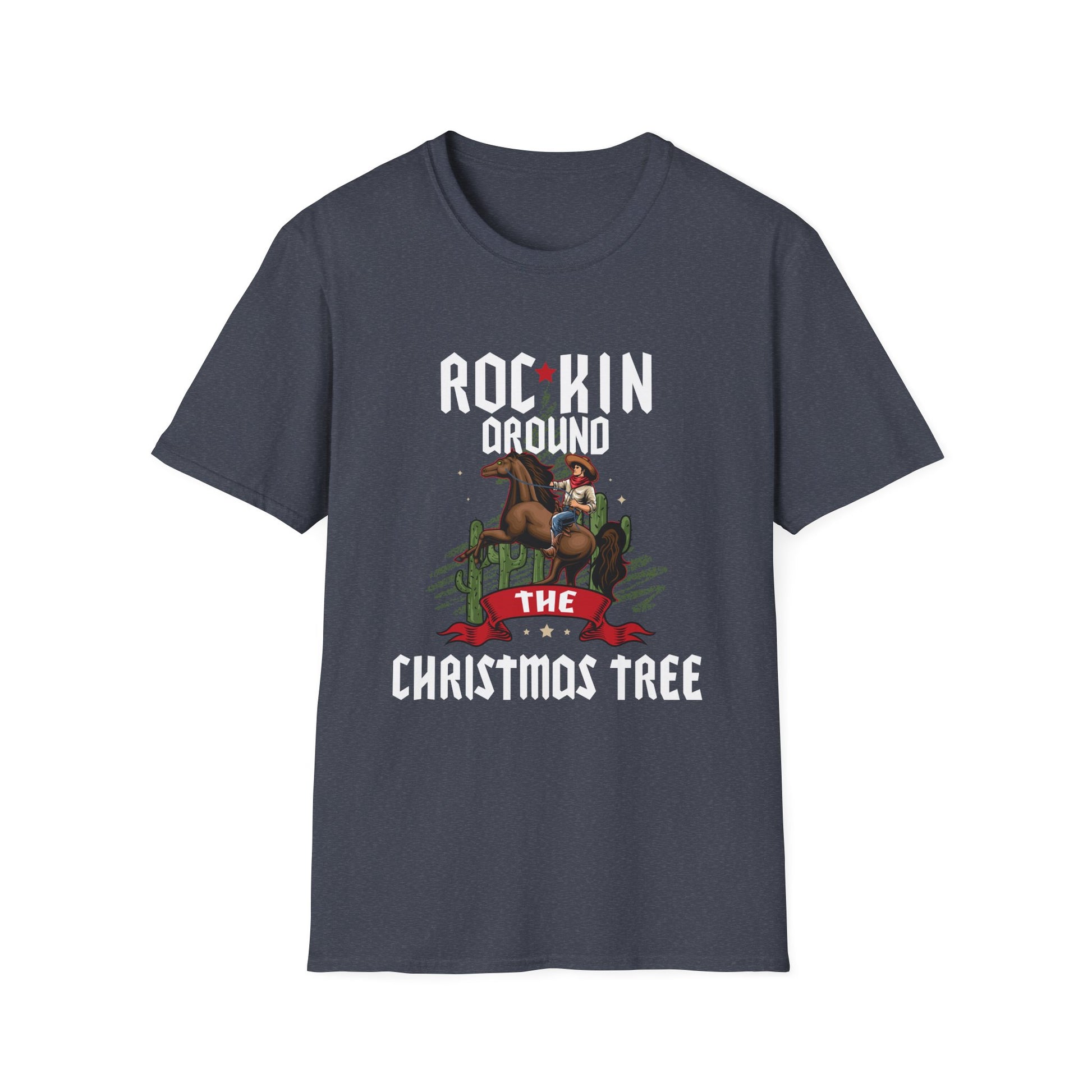 Rocking Around The Christmas Tree Cowboy Christmas Western Unisex T-Shirt