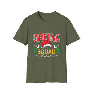Christmas Squad T-Shirt — Festive Holiday Tee with Santa Hat Design