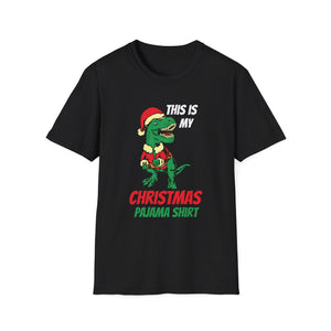 Christmas Pajama Shirt T‑Shirt — Funny T‑Rex in Santa Hat 