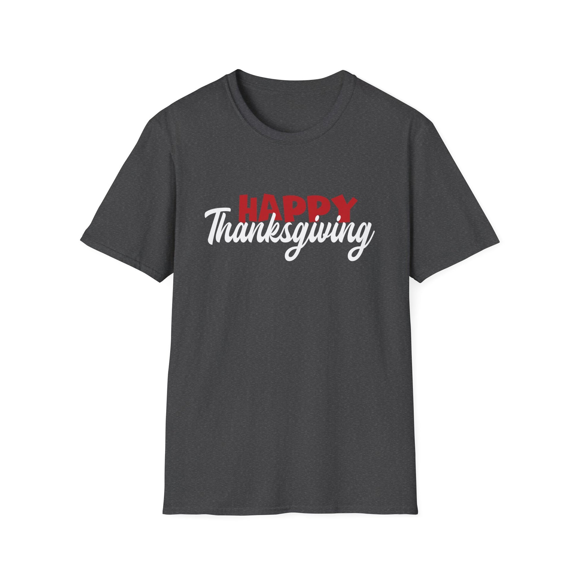 Thanksgiving T-Shirt — "Happy Thanksgiving" Script Holiday Tee
