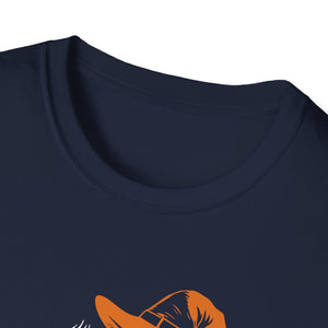 Dancing Skeleton Tee with Orange Witch Hat – Halloween Party T-Shirt