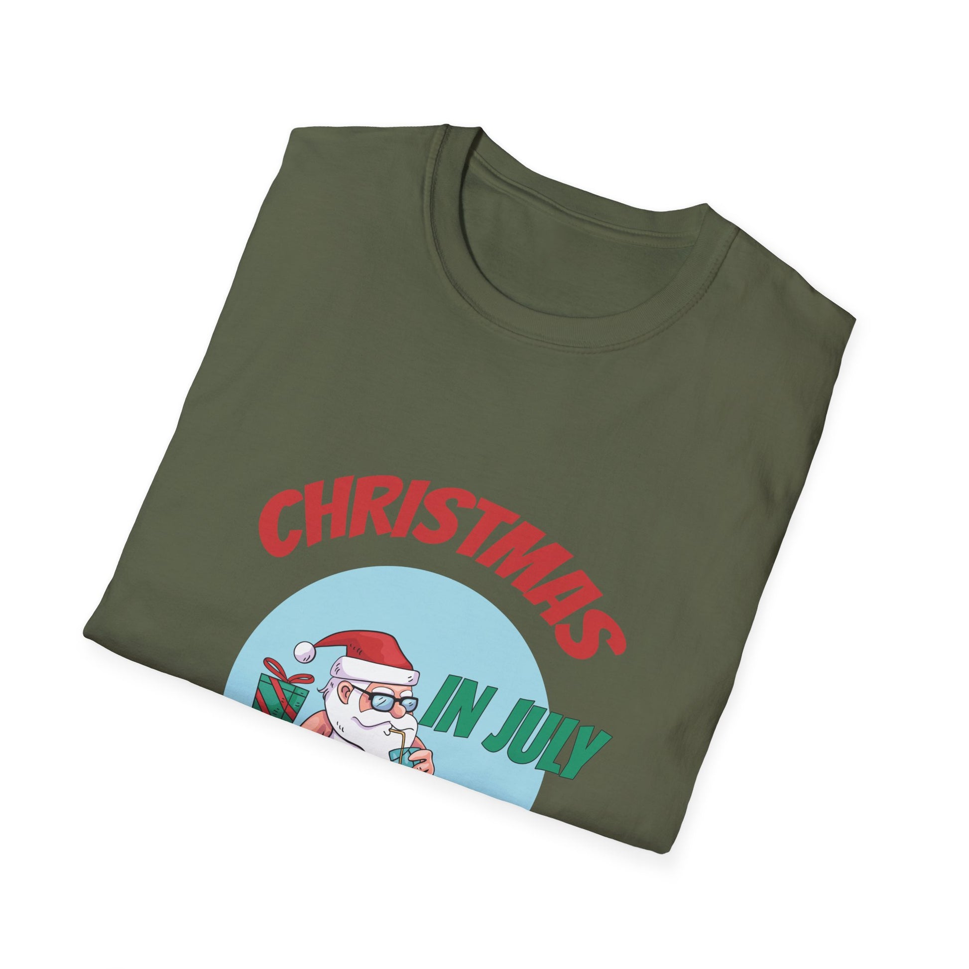 Christmas in July T-Shirt — Santa on Float Beach Summer Holiday Tee