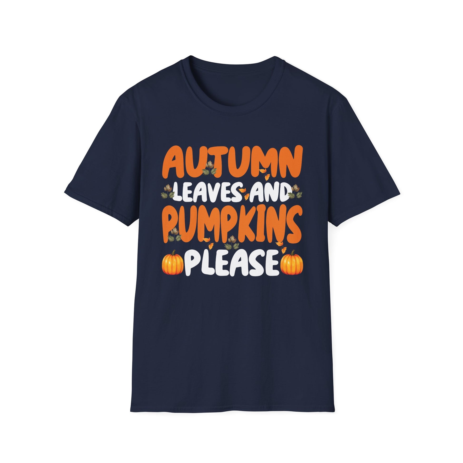 Autumn Leaves and Pumpkins Please T-Shirt