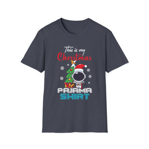 Astronaut Christmas Pajama Space Tree Snowflakes Xmas Gifts Unisex T-Shirt