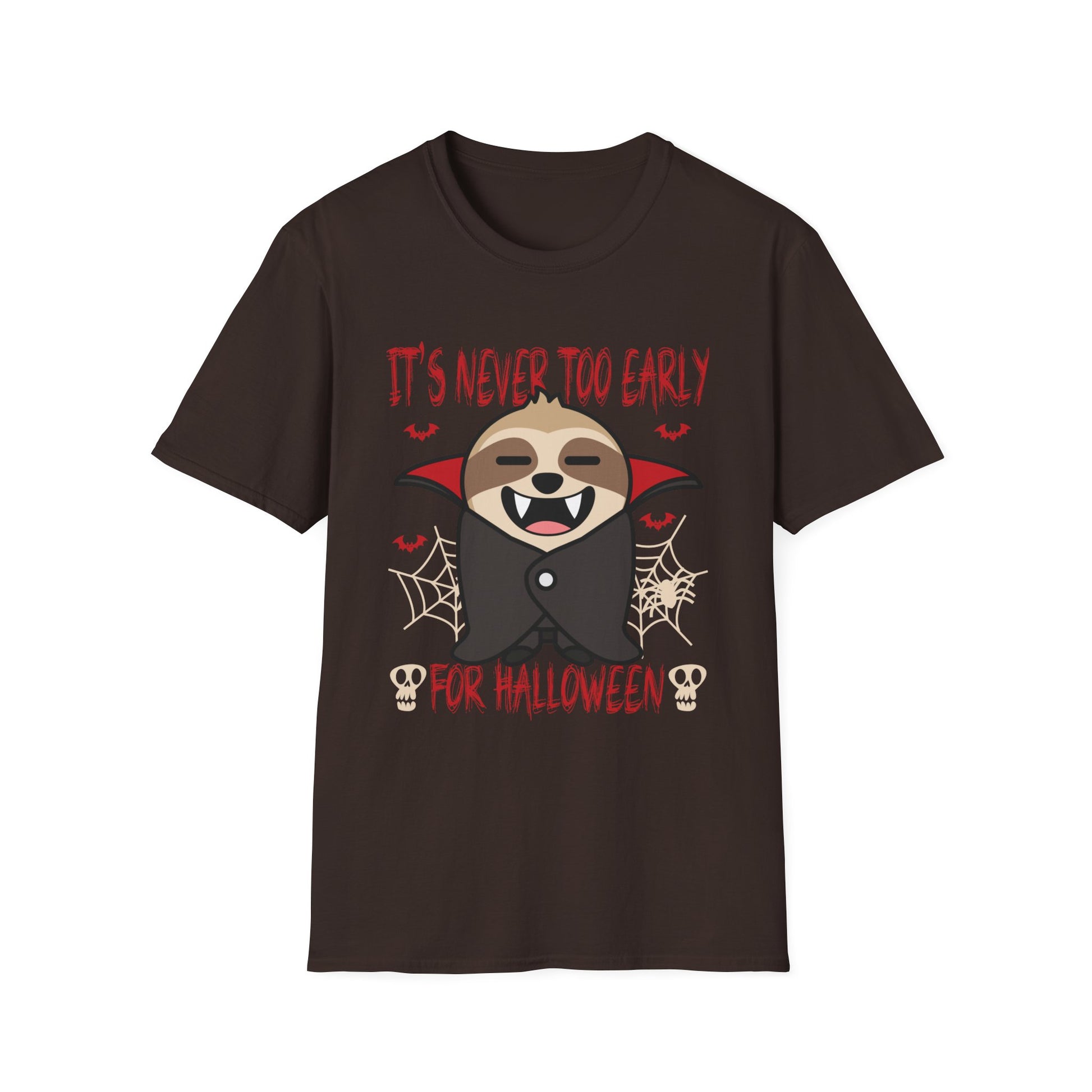 Sloth Vampire Halloween T-Shirt – "It's Never Too Early for Halloween"