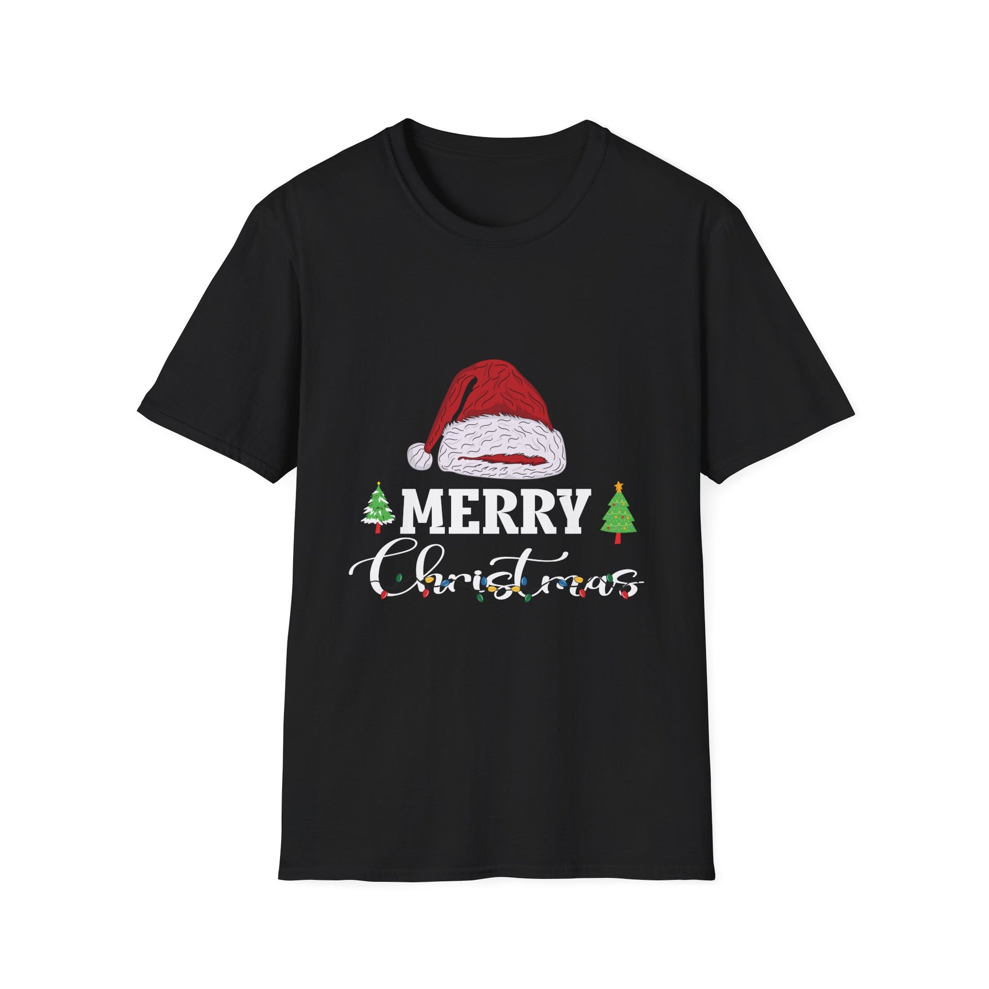 Christmas T-Shirt — "Merry Christmas" Santa Hat Holiday Tee
