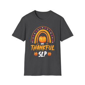 Thankful SLP T‑Shirt — One Thankful SLP Fall Pumpkin Speech Therapist Tee