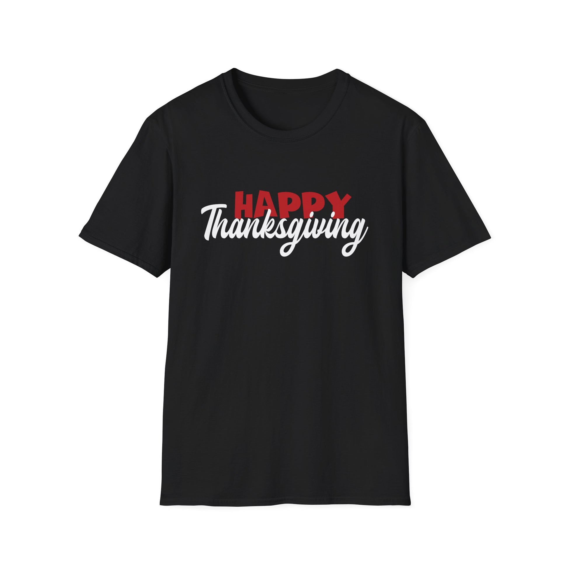 Thanksgiving T-Shirt — "Happy Thanksgiving" Script Holiday Tee
