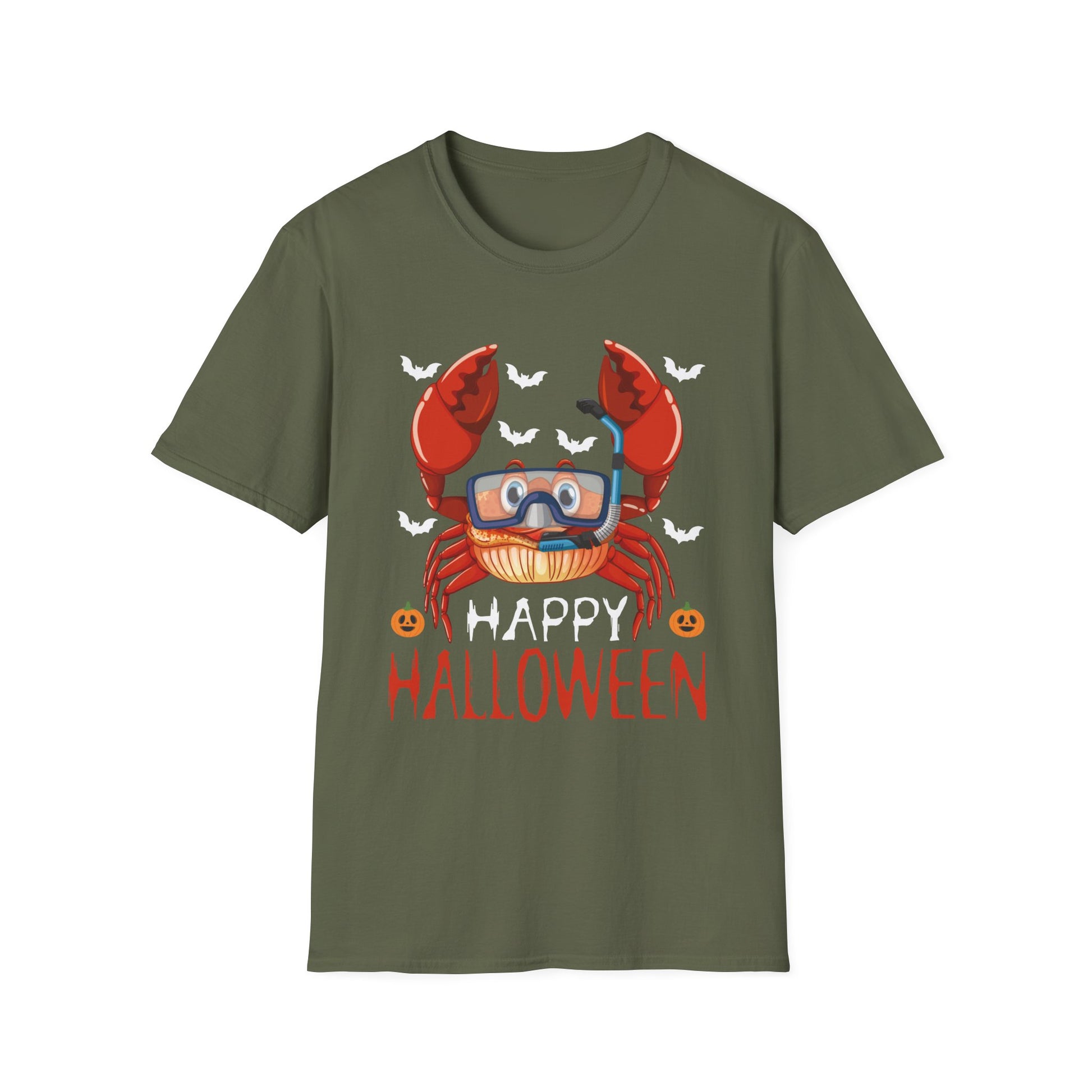 Happy Halloween Boo Spiders Witch Hat Halloween Tee Unisex Softstyle T-Shirt