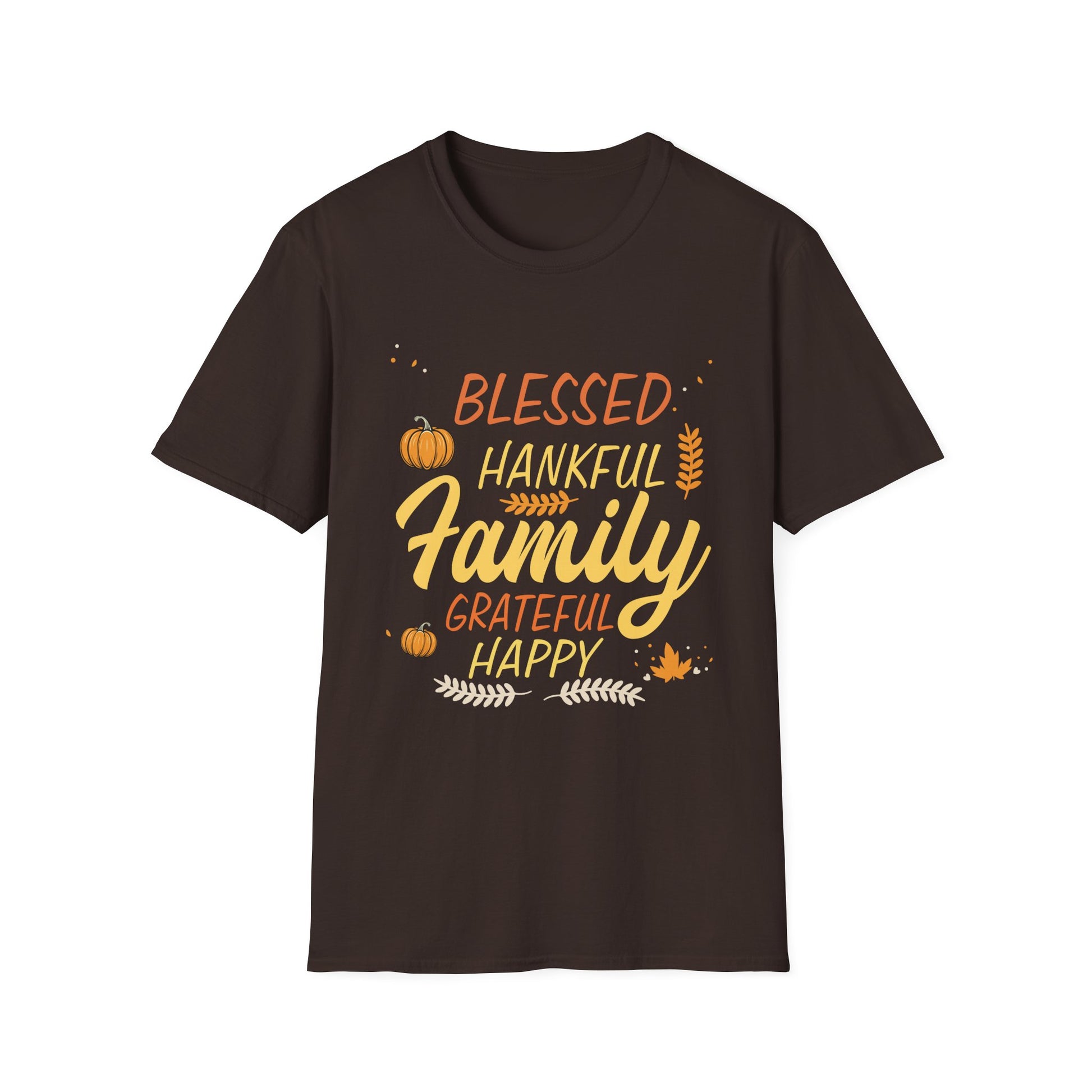 Thankful Family T-Shirt — Blessed, Grateful & Happy Thanksgiving Tee