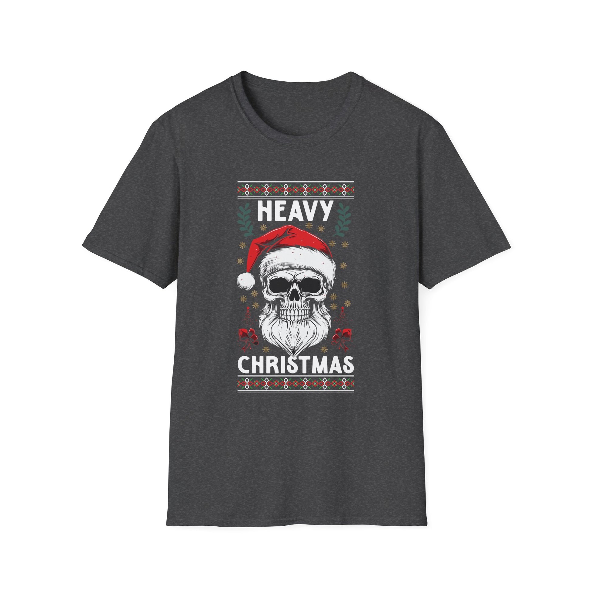 Heavy Christmas Skull T-Shirt — Santa Skull Holiday Metal Tee
