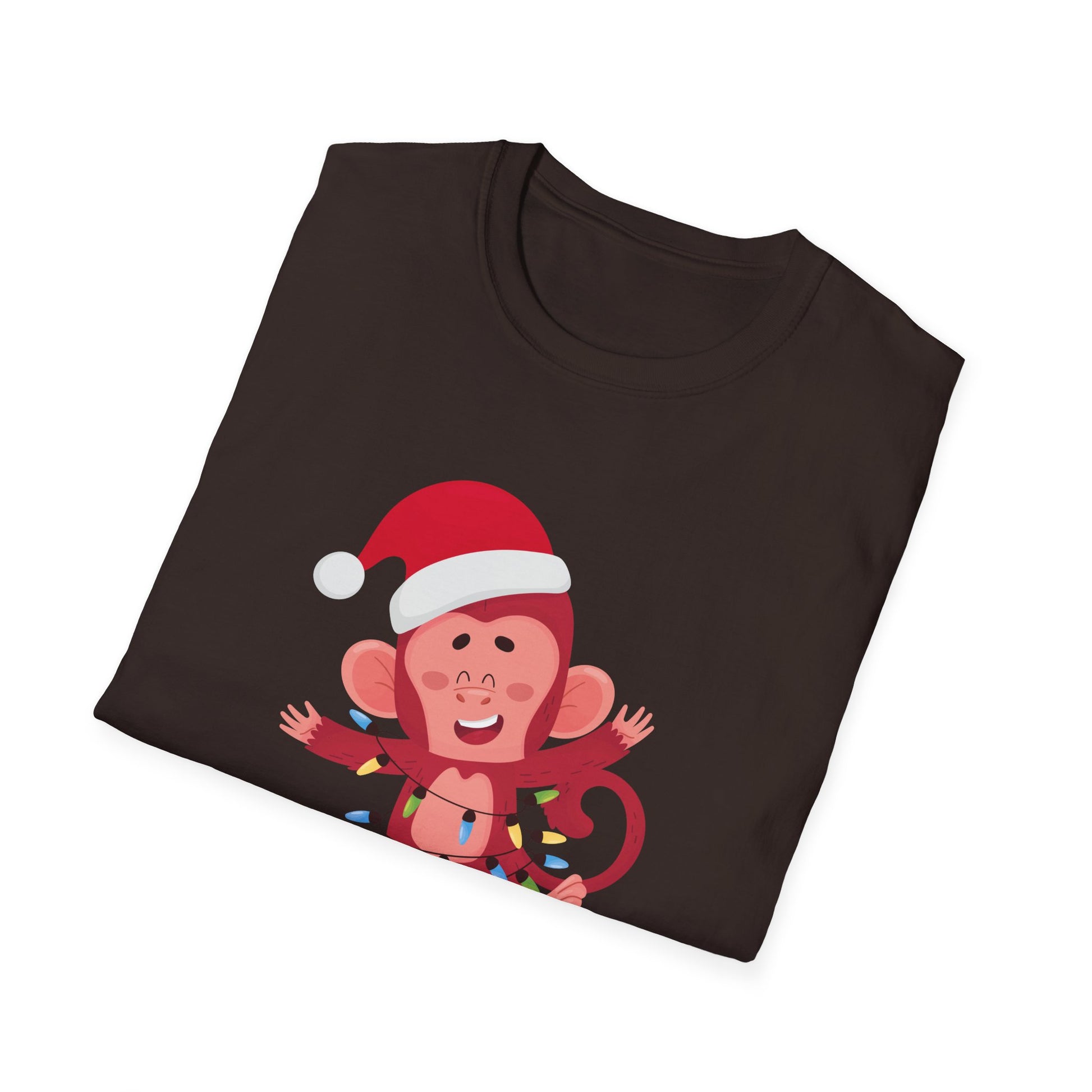Christmas Sock Monkey T-Shirt — Cute Santa Monkey Holiday Tee