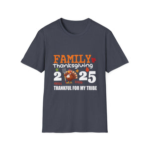 Thankful for My Tribe 2025 Thanksgiving T-Shirt — Family Gathering Tee