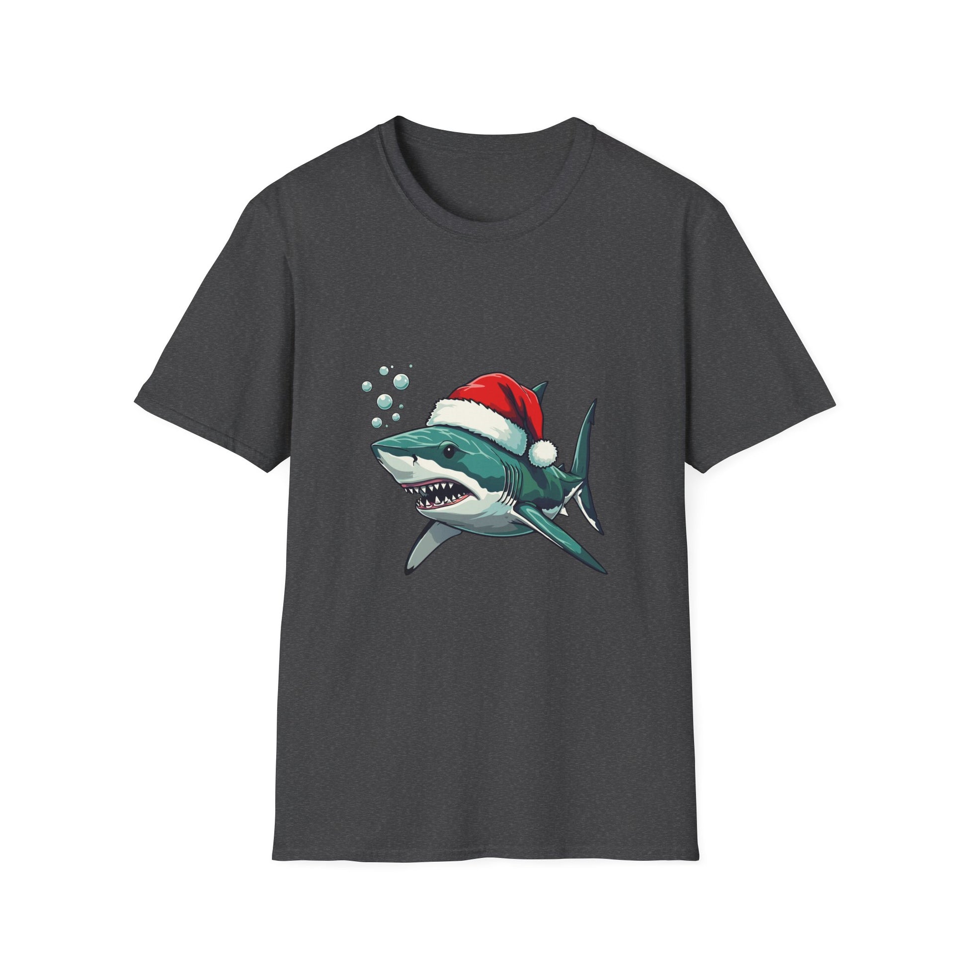 Christmas Shark T-Shirt — Festive Santa Hat Shark Graphic Tee