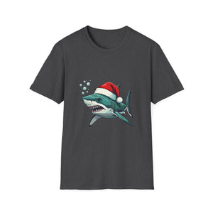 Christmas Shark T-Shirt — Festive Santa Hat Shark Graphic Tee