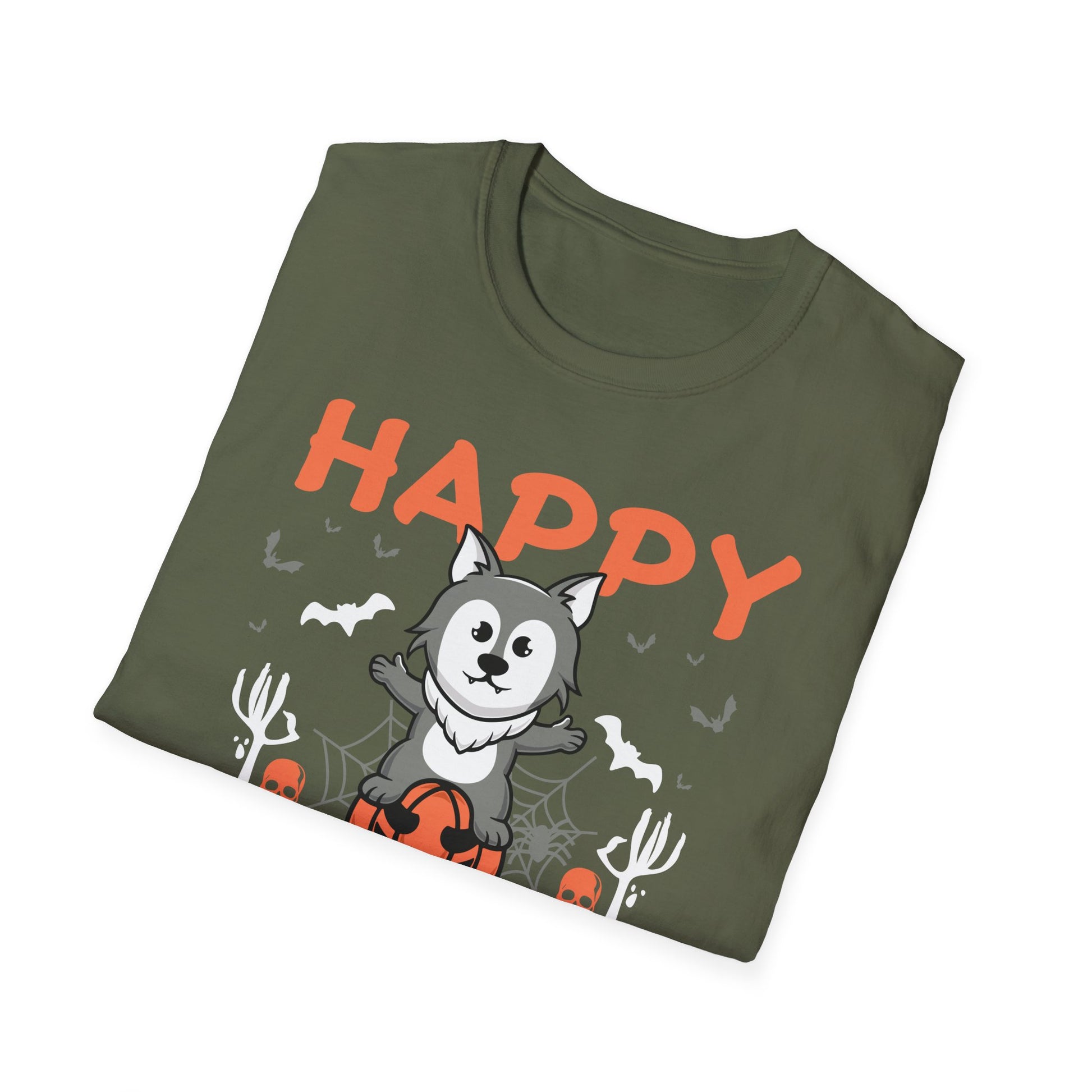 Happy Halloween Husky T-Shirt — Cute Spooky Dog Pumpkin Tee