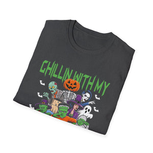 Chilling With My Creeps Halloween- Dancing Ghost Halloween Tee