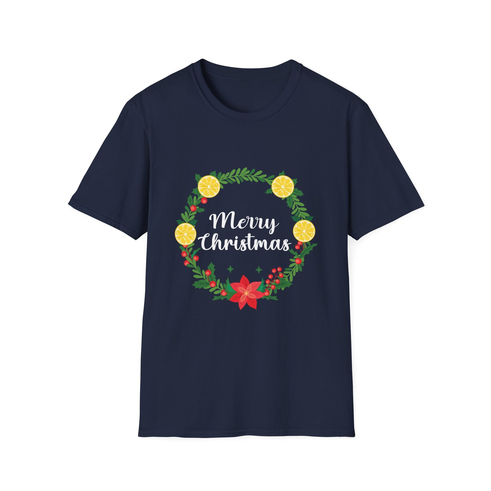 Christmas Wreath T-Shirt — "Merry Christmas" Holiday Tee