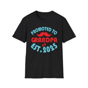 Promoted to Grandpa Est. 2025 T-Shirt — New Grandpa Announcement Tee