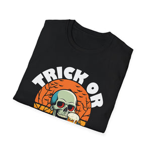 Trick or Beer T-Shirt — Halloween Skull Drinking Beer Graphic Tee