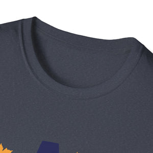 Thanksgiving Dachshund T-Shirt — Cute Turkey Costume Pup with Witch Hat & Autumn Leaves  Unisex T-Shirt
