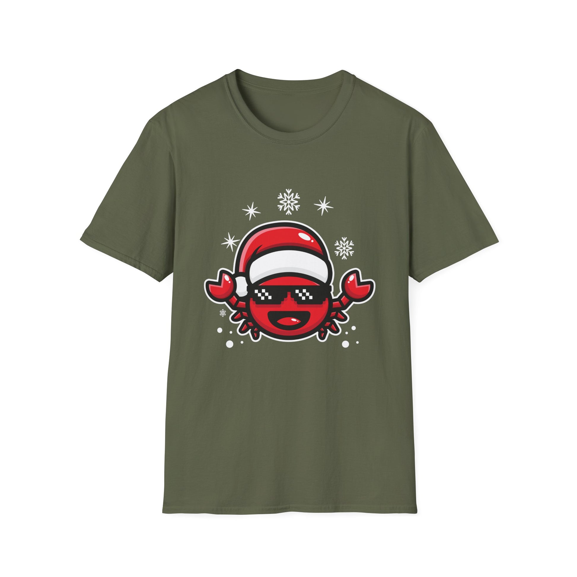 Christmas Crab Santa Hat Ugly Christmas Sweater Unisex T-Shirt