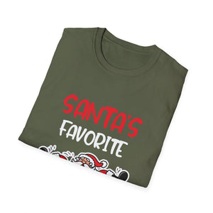 Santa's Favorite T-Shirt — Funny Christmas Tee with Santa in Chimney
