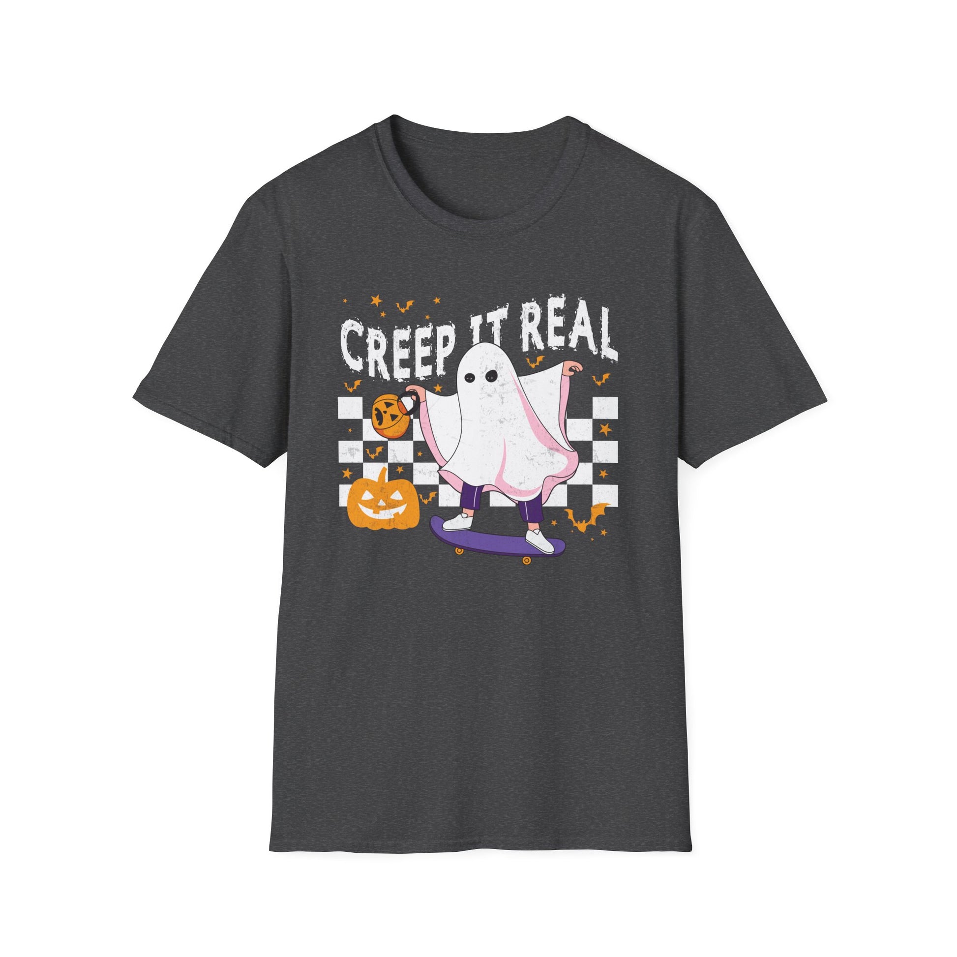 Creep It Real Vintage Ghost Halloween Tee Unisex Softstyle T-Shirt