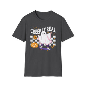 Creep It Real Vintage Ghost Halloween Tee Unisex Softstyle T-Shirt