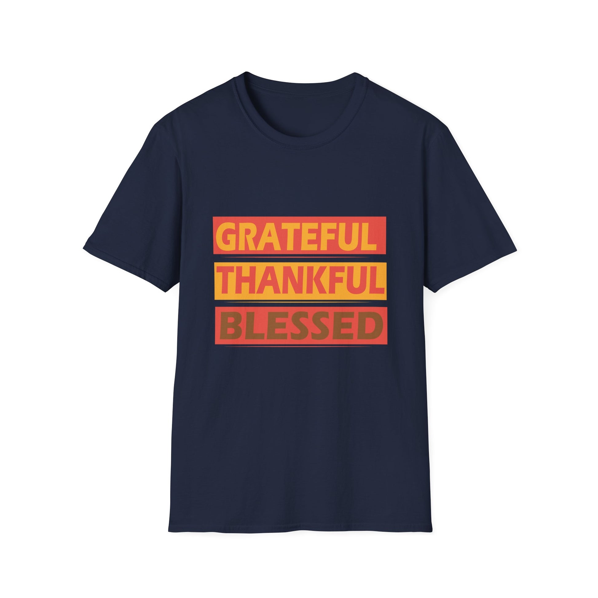 Grateful Thankful Blessed T-Shirt — Fall Thanksgiving Inspirational Tee  Unisex T-Shirt