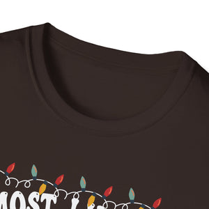 Most Likely To Nap On Christmas Family Christmas Pajamas Unisex Softstyle T-Shirt