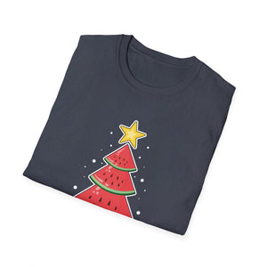 Christmas In July Watermelon Christmas Tree Unisex T-Shirt