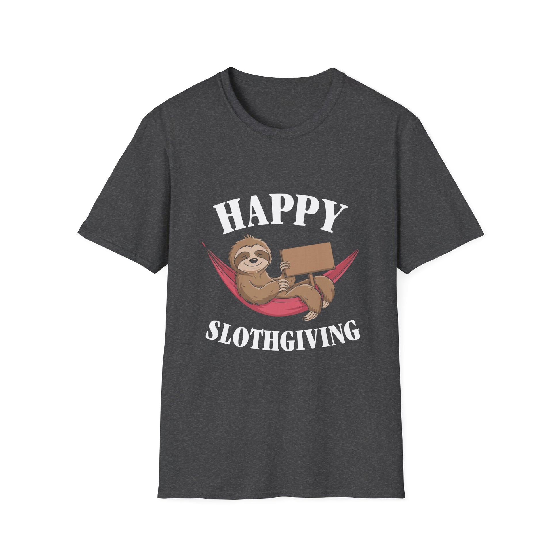 Happy Slothgiving T-Shirt — Cute Sloth Thanksgiving Graphic Tee  Unisex T-Shirt